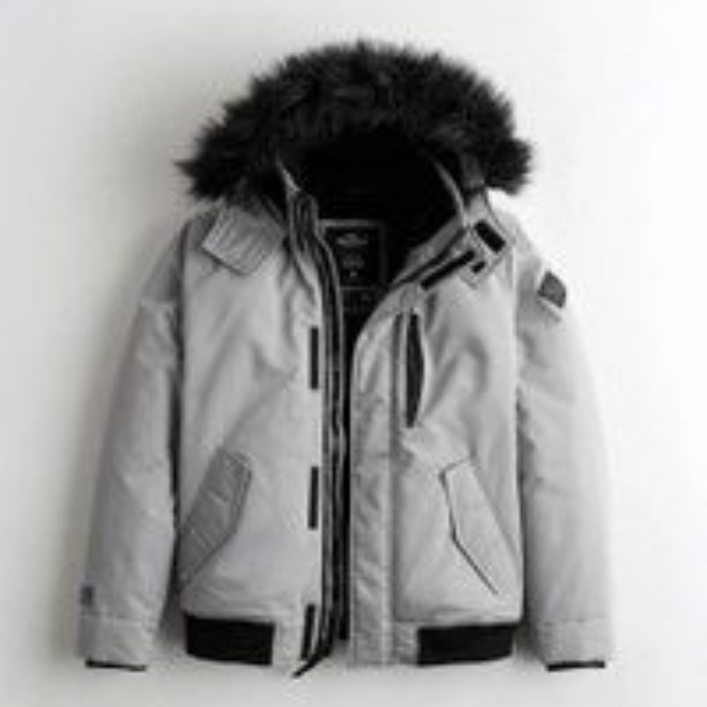 Men's Hollister Jacket All Weather Faux Fur Aviator Bomber XL